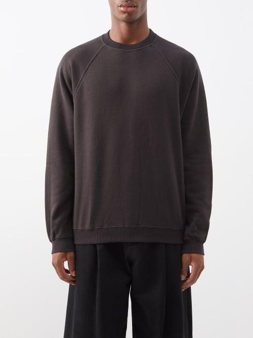 Auralee - Raglan-sleeve Cotton-jersey Sweatshirt - Mens - Dark Brown