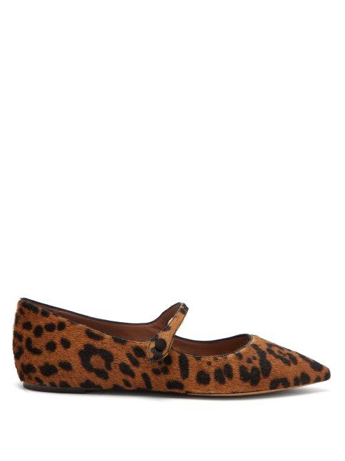 Matchesfashion.com Tabitha Simmons - Hermione Leopard Calf Hair Flats - Womens - Leopard