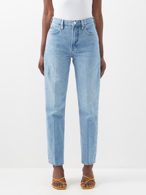 Frame - High 'n' Tight High-rise Straight-leg Jeans - Womens - Light Blue