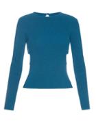 Matchesfashion.com Emilia Wickstead - Heidi Cut Out Sides Ribbed Knit Sweater - Womens - Blue