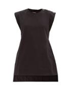 Jil Sander - Stepped-hem Cotton-jersey Top - Womens - Black