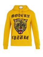 Gucci Angry Cat-appliqu Hooded Cotton Sweatshirt