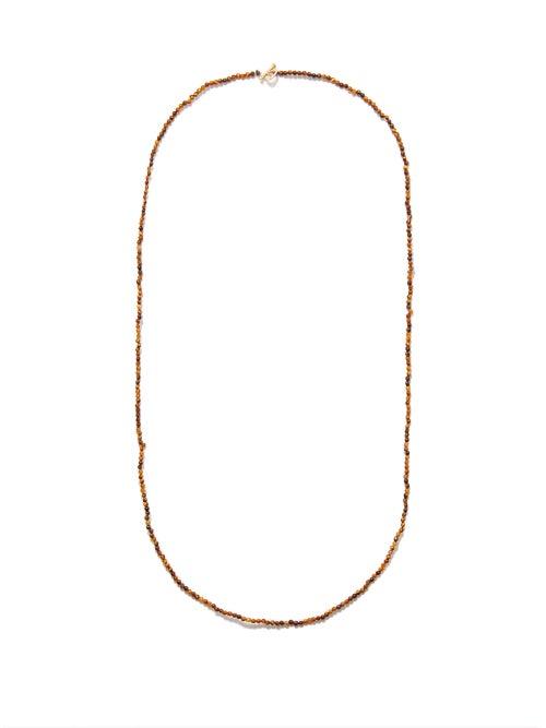 Luis Morais - Tiger's Eye & 14kt Gold Beaded Necklace - Mens - Brown Multi