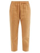 Loup Charmant - Beach Cropped Linen Relaxed-fit Trousers - Womens - Camel