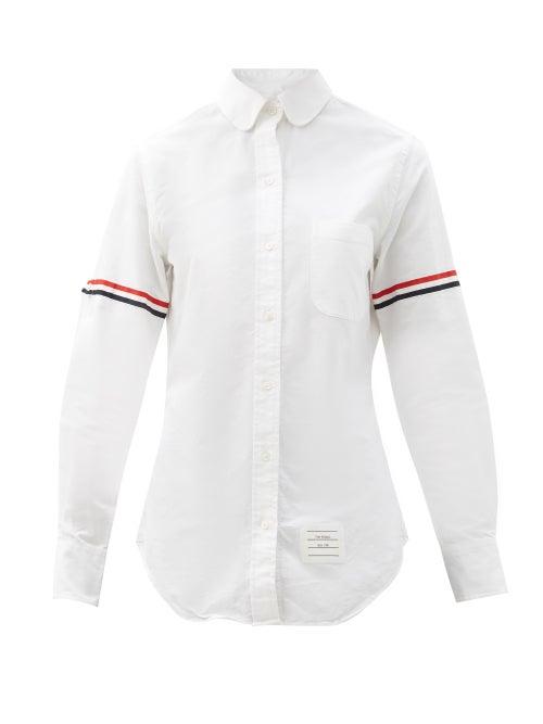 Matchesfashion.com Thom Browne - Oversized Penny-collar Cotton-oxford Shirt - Womens - White