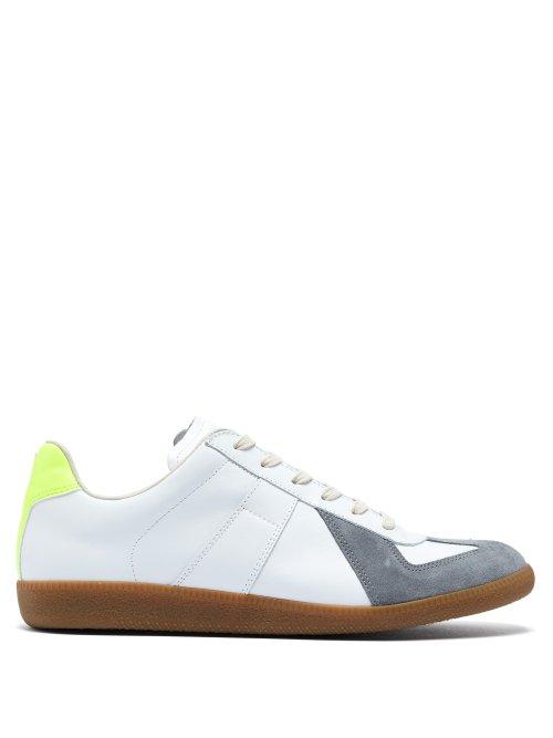 Matchesfashion.com Maison Margiela - Replica Leather Low Top Trainers - Mens - White Multi