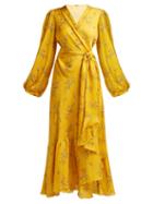 Matchesfashion.com Johanna Ortiz - Exotic Pitaya Floral Print Silk Wrap Dress - Womens - Yellow Multi