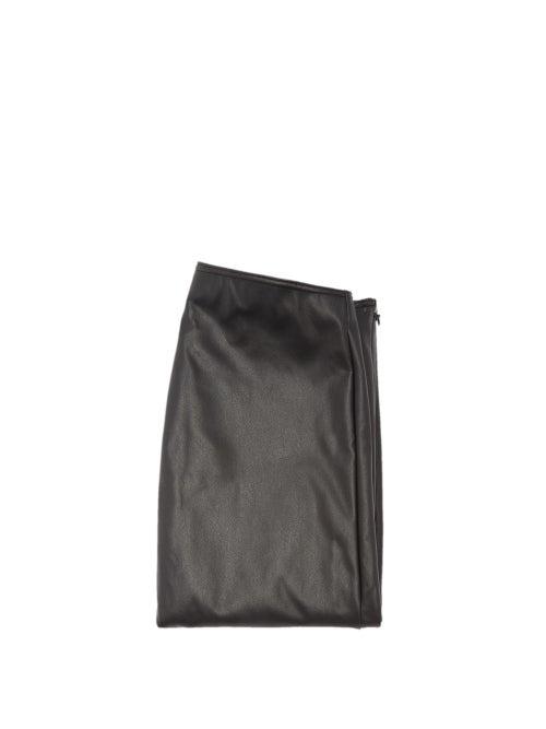 Wolford X Amina Muaddi - Stirrup-cuff Faux-leather Leggings - Womens - Black