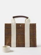 Rue De Verneuil - Tote Medium Prince-of-wales Checked-wool Bag - Womens - Beige Multi