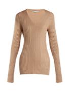 Matchesfashion.com Stella Mccartney - Ribbed V Neck Sweater - Womens - Beige