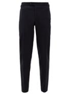 Matchesfashion.com Thom Sweeney - Tailored Front-pleated Fresco-wool Trousers - Mens - Dark Navy