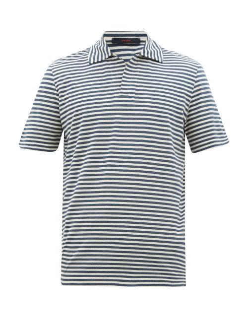Matchesfashion.com The Gigi - Striped Cotton-jersey Polo Shirt - Mens - Blue White