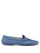 Matchesfashion.com Tod's - Gommini T Bar Suede Loafers - Womens - Blue