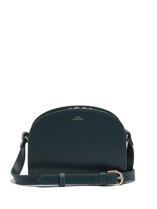 Matchesfashion.com A.p.c. - Half Moon Mini Leather Cross-body Bag - Womens - Dark Green
