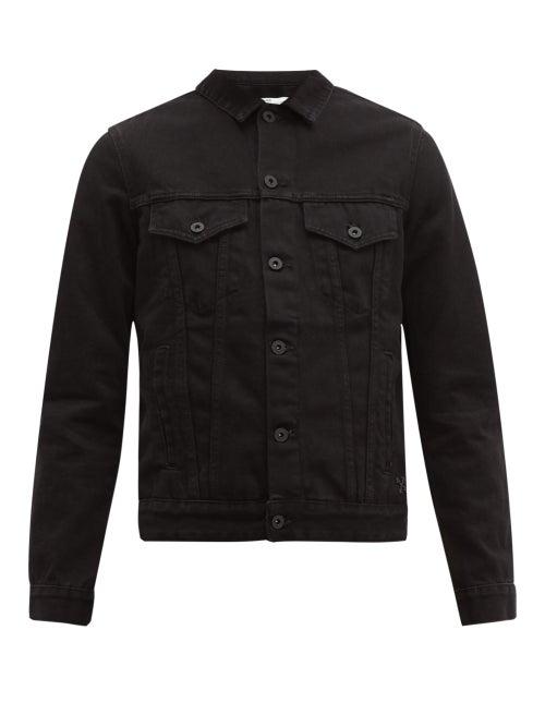 Matchesfashion.com Off-white - Cross Arrow Logo Print Denim Jacket - Mens - Black