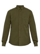Matchesfashion.com Barena Venezia - Dorona Herringbone Twill Cotton Shirt - Mens - Khaki