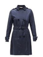 Matchesfashion.com Herno - Crinkled Technical Shell Hooded Coat - Womens - Navy