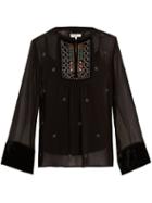 Matchesfashion.com Velvet By Graham & Spencer - Becky Embellished Chiffon Blouse - Womens - Black