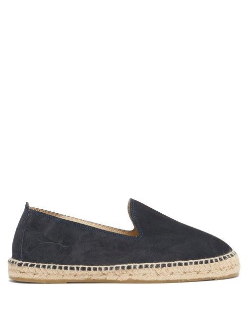 Mens Shoes Maneb - Hamptons Suede Espadrilles - Mens - Navy