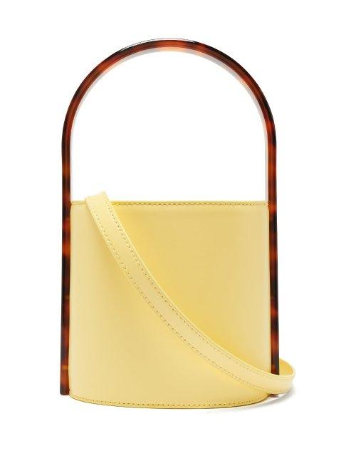 Matchesfashion.com Staud - Bisset Acetate And Leather Bucket Bag - Womens - Yellow Multi