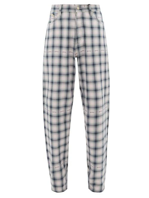 Matchesfashion.com Eytys - Benz Tartan Cotton Trousers - Mens - Black Multi