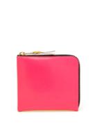 Matchesfashion.com Comme Des Garons Wallet - Zip-around Bi-colour Leather Wallet - Womens - Pink Multi