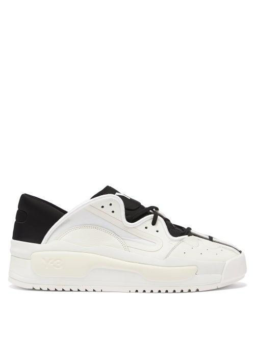 Matchesfashion.com Y-3 - Hokori Ii Leather And Neoprene Trainers - Mens - White Black