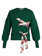 Msgm Lace-up Front Cotton-jersey Sweatshirt