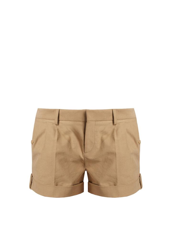 Saint Laurent Mid-rise Pleated Twill Shorts