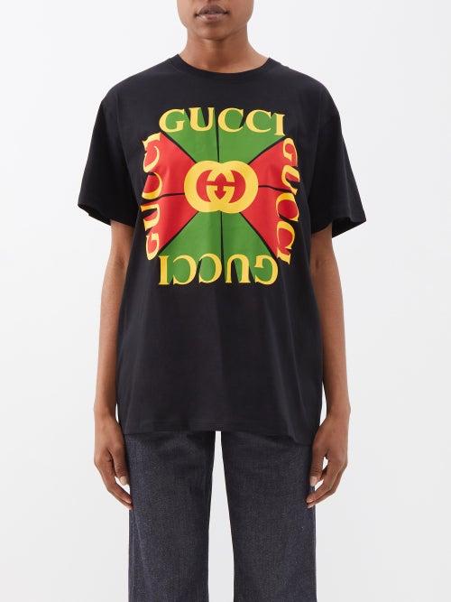 Gucci - Logo-print Cotton-jersey T-shirt - Womens - Black Multi
