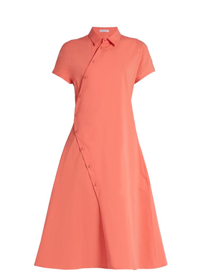 Tomas Maier Asymmetric Cotton-blend Poplin Shirtdress