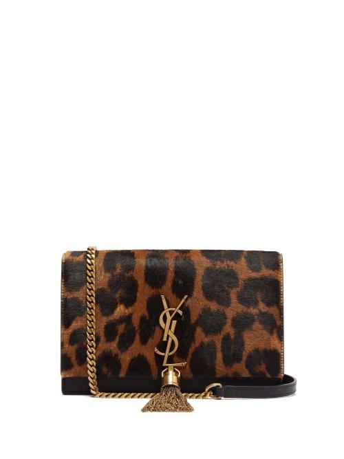 Matchesfashion.com Saint Laurent - Kate Leopard Print Leather Cross Body Bag - Womens - Leopard