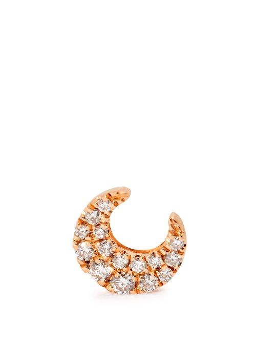 Matchesfashion.com Maria Tash - Moon Diamond & Rose Gold Single Earring - Womens - Rose Gold