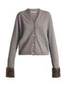 Christopher Kane Fringed-cuff Wool And Cashmere-blend Cardigan
