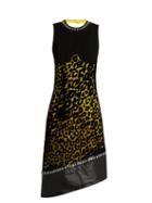 Matchesfashion.com Mugler - Leopard Print Tulle And Crepe Dress - Womens - Yellow Multi