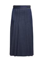 Matchesfashion.com Gabriela Hearst - Windsor Denim Effect Wool Blend Skirt - Womens - Indigo