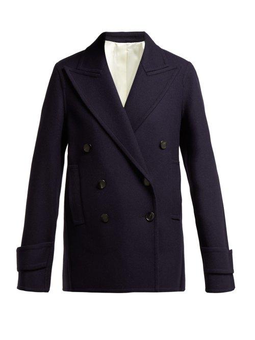 Matchesfashion.com Joseph - Optima Wool Blend Pea Coat - Womens - Navy