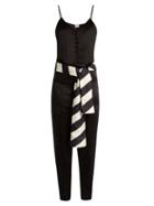 Matchesfashion.com Hillier Bartley - Sleeveless Silk Satin Slim Leg Jumpsuit - Womens - Black
