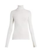 Matchesfashion.com The Row - Dronia Roll Neck Crepe Top - Womens - White
