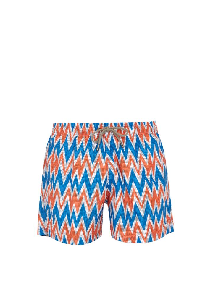 Okun Bolga Zigzag-print Swim Shorts