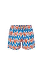 Okun Bolga Zigzag-print Swim Shorts