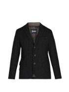Matchesfashion.com Herno - Single Breasted Wool Blend Jacket - Mens - Grey