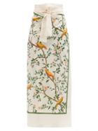 Agua By Agua Bendita - Lavanda Canarios-print Cotton-blend Voile Sarong - Womens - Beige Multi