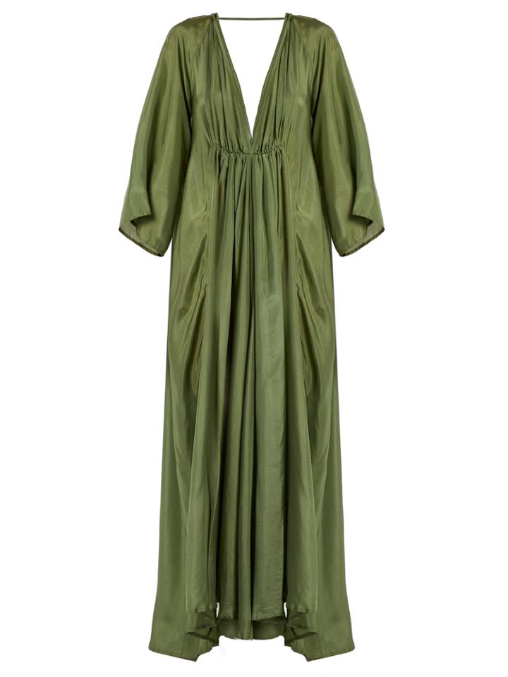 Kalita Clemence Deep V-neck Silk Gown
