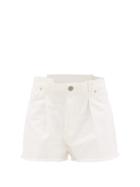 Matchesfashion.com Raey - Fold Raw-hem Denim Shorts - Womens - White