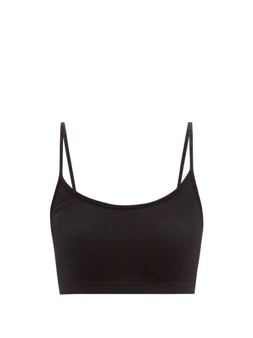 Balenciaga - Cropped Ribbed-jersey Top - Womens - Black