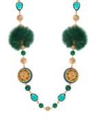 Dolce & Gabbana Daisy Fur And Crystal-embellished Necklace