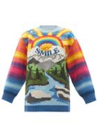 Matchesfashion.com Stella Mccartney - Smile Intarsia Wool-blend Sweater - Womens - Multi