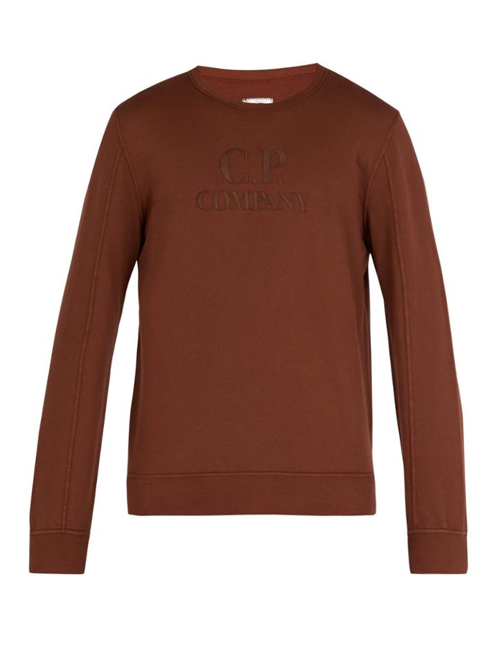 C.p. Company Logo Embroidered Crew Neck Sweatshirt