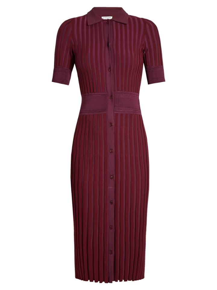 Altuzarra Olivia Point-collar Ribbed-knit Dress